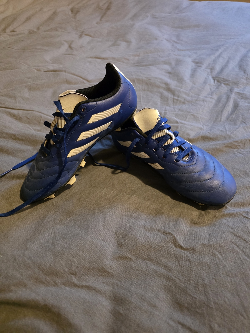 adidas Blue and White Kids Soccer Shoes